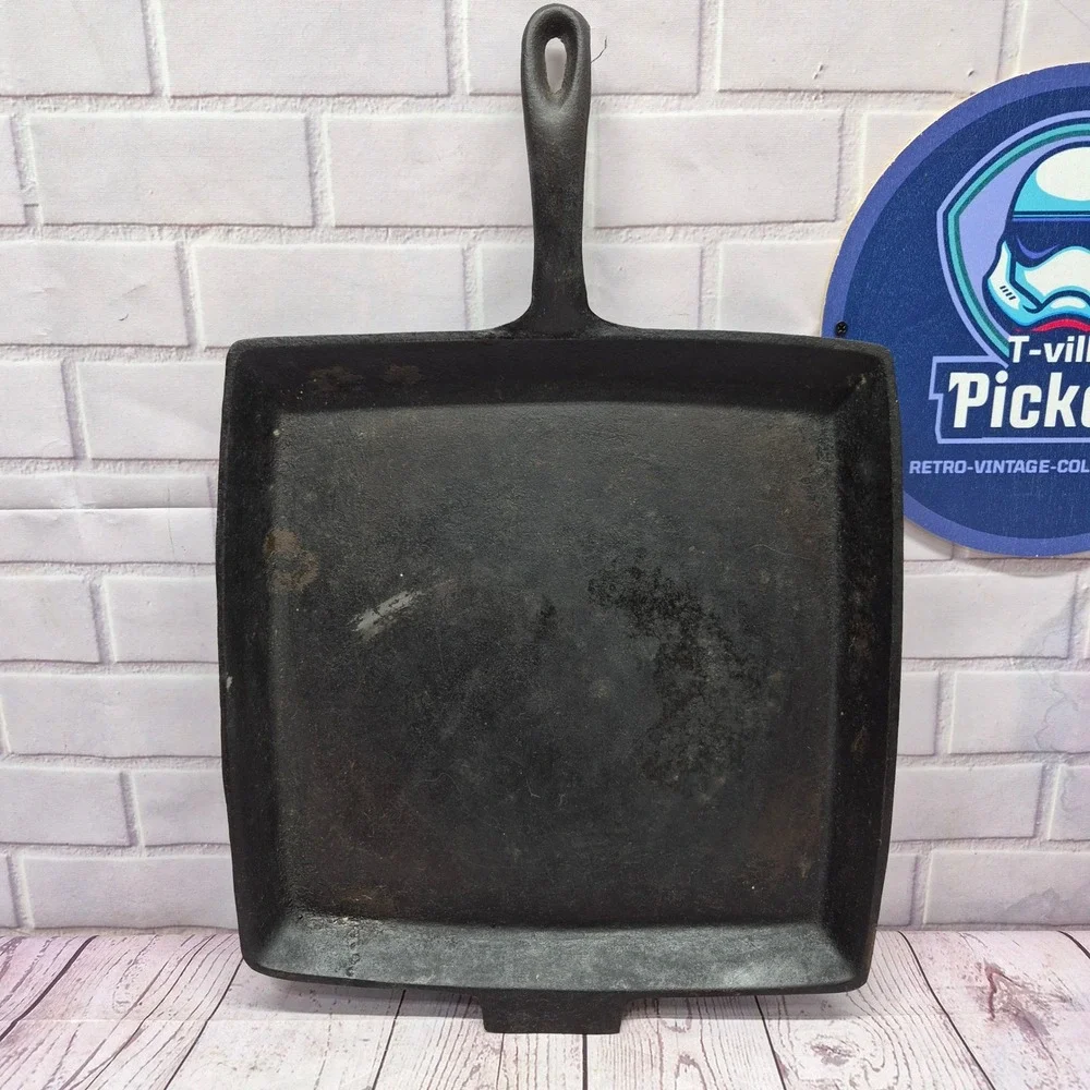 VTG Birmingham 11 Inch Cast Iron Square Breakfast Griddle No 11 BG Made in USA